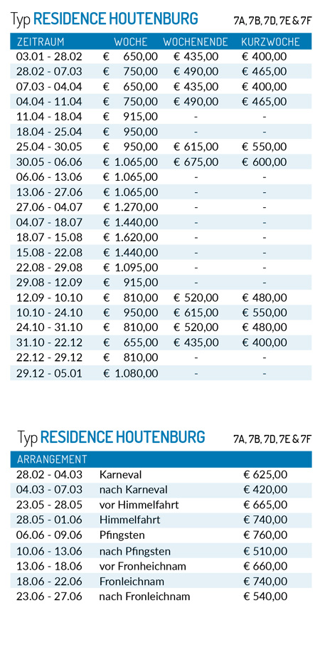 Preisliste 2025