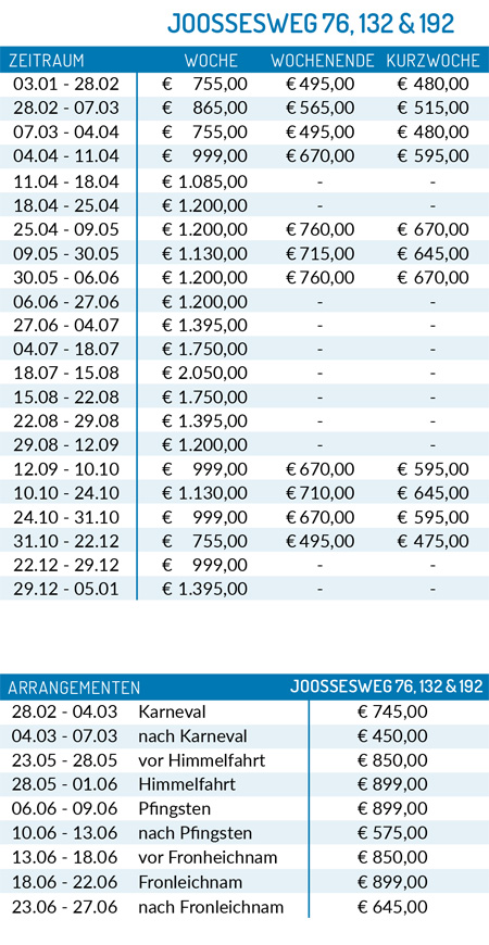 Preisliste 2025