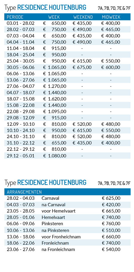 Prijslijst 2025