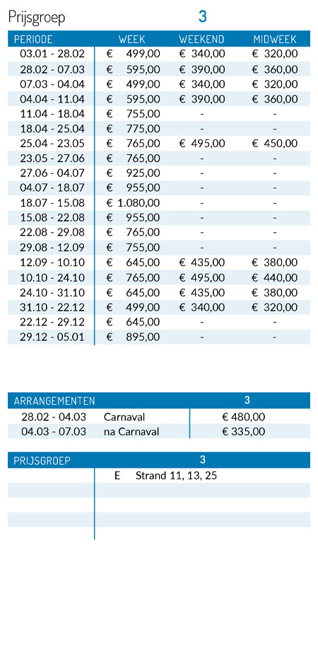 pricelist 2025